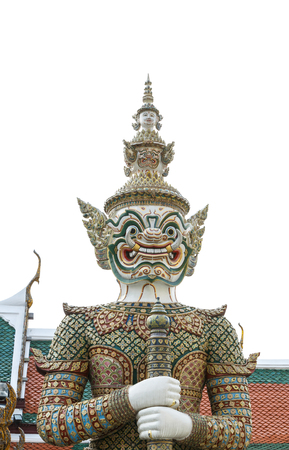 Giant guarding an exit to Grand Palace in Thailandの写真素材