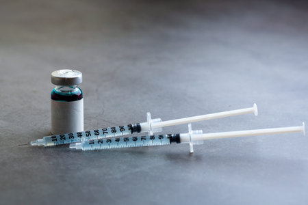 Filled syringes with vaccine concept