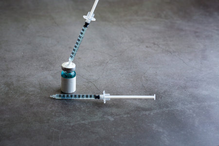 Filled syringes with vaccine concept