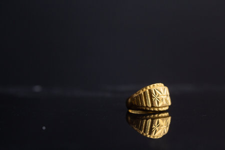 Beautiful patterned gold ring, Thai styleの写真素材