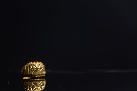 Beautiful patterned gold ring, Thai styleの写真素材