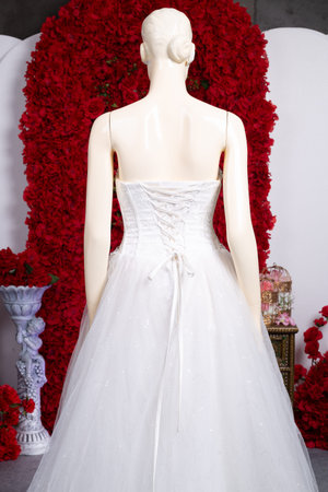 Bride wedding dress vintage style in studioの写真素材