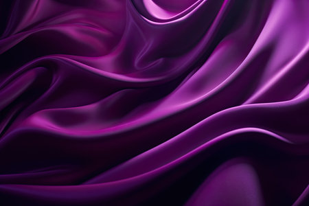 Abstract Background with 3D Waves Bright Purple Gradient Silk Fabricの写真素材