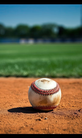 Baseball dirty ball on Pitchers Mound.の素材