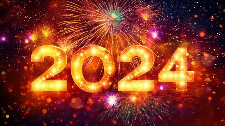 2024 Happy New Year festive backgroundの素材