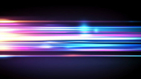 Horizontal colorful lines creating motion blur effect on dark background