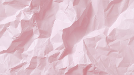 Crumpled pink paper creating a textured background with creases and wrinklesの写真素材