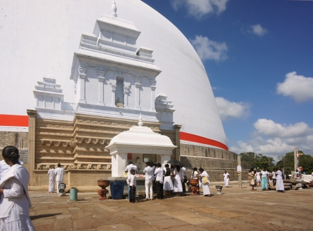 Foot of stupa Ruvanvelisaya.  Anuradhapura city. Sri Lankaのeditorial素材