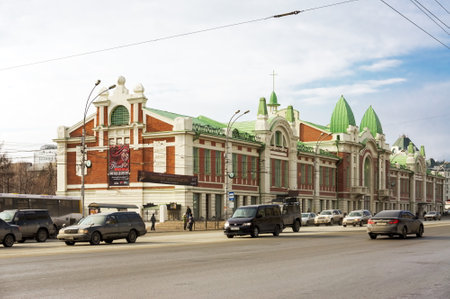 The city trade building (1910) is an architectural monument of federal significance built by the architect A.D. Kryachkov on the city's Red Avenue.のeditorial素材