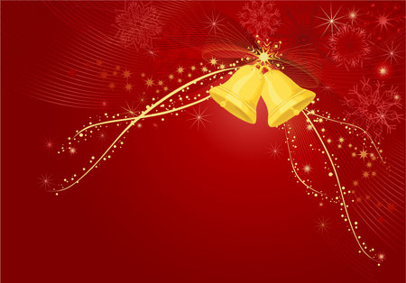 Red christmas  with bells.のイラスト素材
