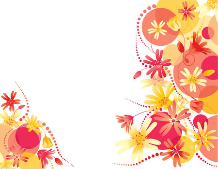 Floral summer abstract card.のイラスト素材