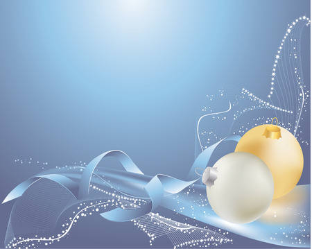 Christmas blue background with baubles.のイラスト素材