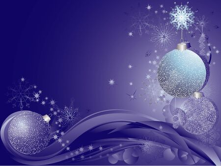 Blue christmas background with baubles snowflakes and stars のイラスト素材