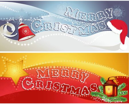 Christmas horizontal bannersのイラスト素材