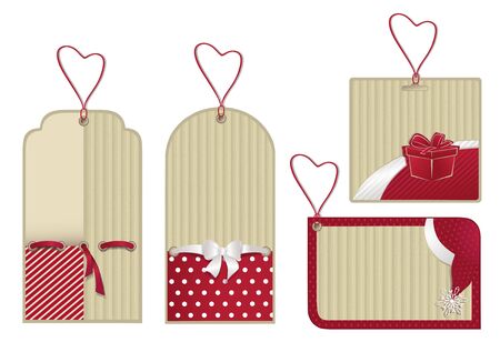 Christmas isolated red labels from recycled paper のイラスト素材