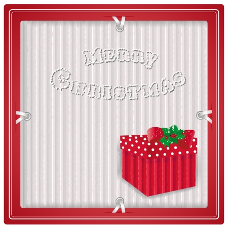 Christmas background with gift on recycled kraft paper のイラスト素材