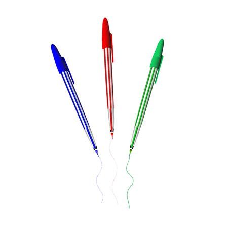 Color vector pen isolated on white backround.のイラスト素材