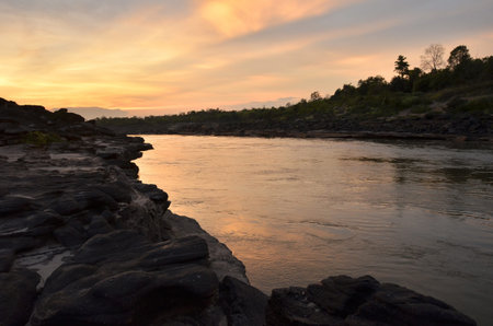 Mekong River, Thailand-Laos border at dawn