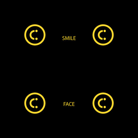 Vector Abstract Smile Face Backgrounds, Happy Face Backgrounds, Black and Yellow Brochures, Colorful Album Covers and Banners,  Cute Icon Patternのイラスト素材
