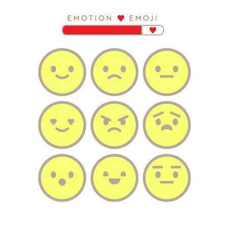 Vector Smiley Faces for Rating or Review setのイラスト素材