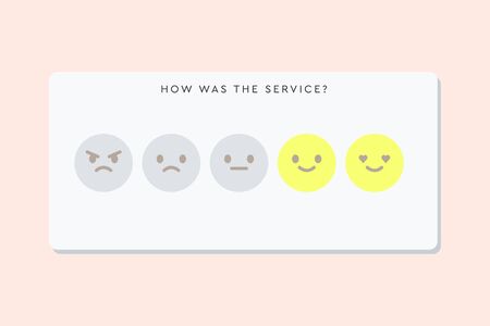 Vector Smiley Faces for Rating or Review setのイラスト素材