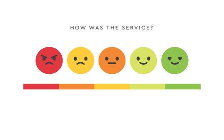 Vector Smiley Faces for Rating or Review setのイラスト素材