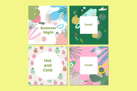 Summer Color Vector Abstract Covers Templates.のイラスト素材