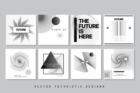 Vector Abstract Covers Templates, Contemporary Art Graphic Poster with Geometric Patternsのイラスト素材