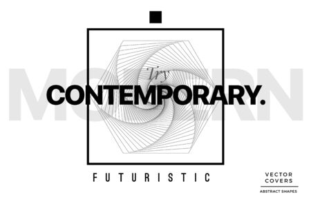 Vector Abstract Covers Templates, Contemporary Art Graphic Poster with Geometric Patternのイラスト素材