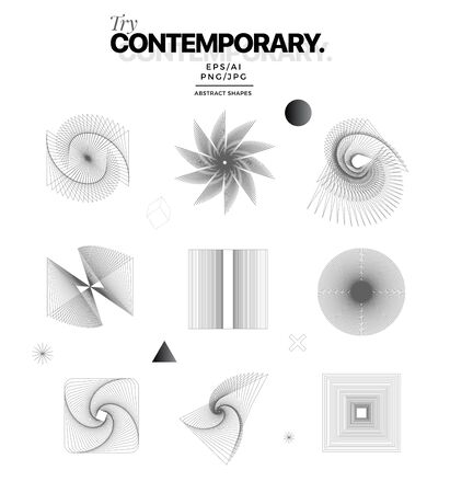 Vector Abstract Backgrounds, Contemporary Art Graphic Poster with Geometric Patternsのイラスト素材