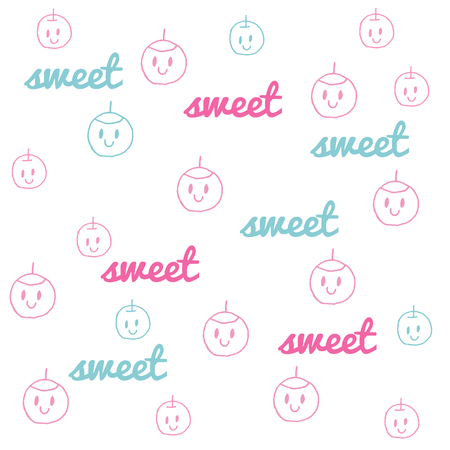 Vector Sweet Pattern Design, Cute Covers Collection, Graphic Design Background, Vector Illustration, Artistic Concept, Young Trendy Fashion Style, Female Fashionのイラスト素材