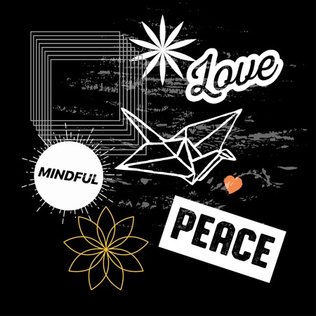 Vector Tshirt Design with Slogan Typography, Sticker Collection, Album Covers Collection, T Shirt Graphic Design, Vector Illustration, Artistic Concept, Young Trendy Fashion Styleのイラスト素材