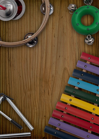 Layout of different musical instruments for easy use in designs and layoutsの写真素材