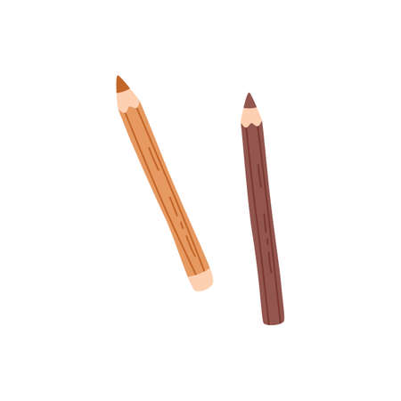 Sharpened coloured pencils for painting, one with rubber eraser. Drawing tools of different colors. School stationery. Flat vector illustration isolated on white backgroundのイラスト素材