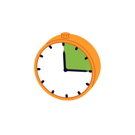 15 minute time interval on stopwatch timer. Fifteen 15 m countdown on watches, clocks. 15m break, wait. Fast delivery icon. Flat vector illustration isolated on white backgroundのイラスト素材