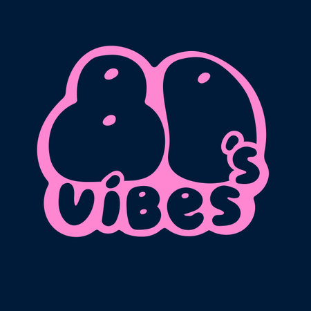 80s vibe pink inscription. 1980 year bold symbol. 1980s bright number. Eighties lettering in retro style. Retrowave decor, numeral emblem, nostalgia sign. Monochrome flat isolated vector illustrationのイラスト素材