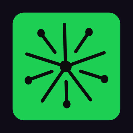 Brutalism icon with outline sing of sparkle. Abstract print of star on brutalist design element. Spark on geometric shape. Green square figure in Bauhaus style. Flat isolated vector illustrationのイラスト素材