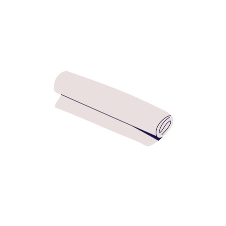 Icon of gauze band roll. Medical bandage, bandaid for first aid. Tape, treatment tool to heal wounds, hurt, fractures. Healthcare, emergency help. Flat isolated vector illustration on white backgroundのイラスト素材