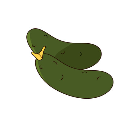 Icon of cucumbers. Green vegetables for healthy eating. Fresh veggies, natural farm food. Organic product, agriculture crop from local market. Flat isolated vector illustration on white backgroundのイラスト素材
