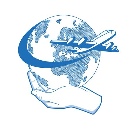 Artistic design of a Logo for travel.のイラスト素材