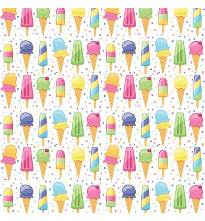 Ice cream summer pattern seamlessのイラスト素材