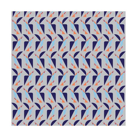 bird geometric shape on grey background pattern seamlessのイラスト素材