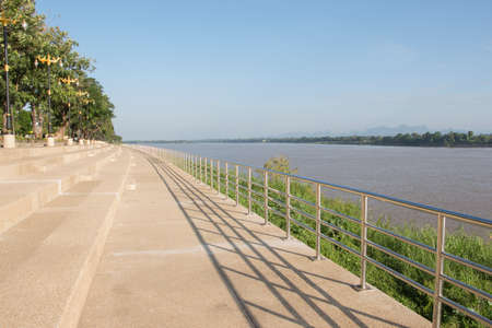 stand and walking way view mekongの写真素材
