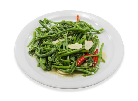 Fried Chayote vegetable, Thai food styleの写真素材