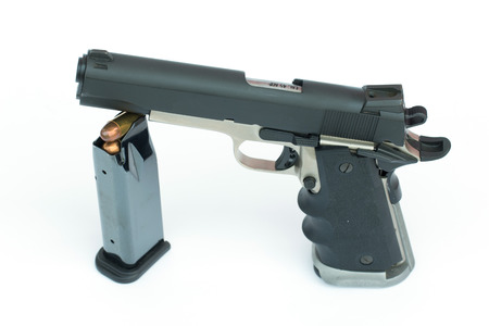  45 rock island armory gun isolate on white backgroundの写真素材