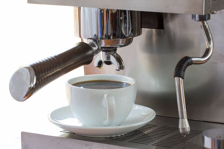 espresso in coffee bar; close-upの写真素材
