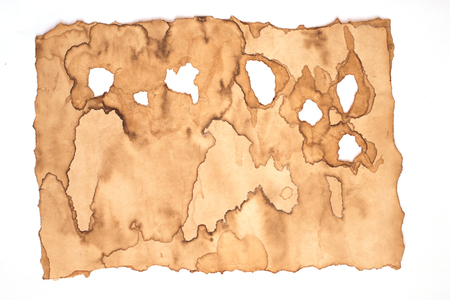 old paper isolated on white backgroundの写真素材