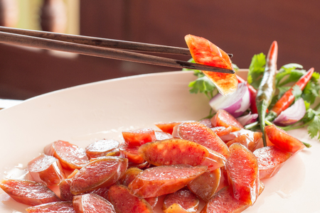 Chinese food sausageの写真素材