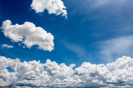 blue sky with white cloudの写真素材