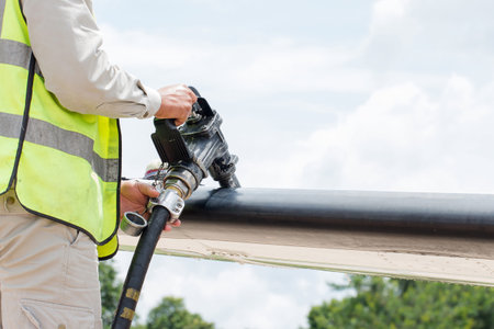 Refuel the small plain in close upの写真素材